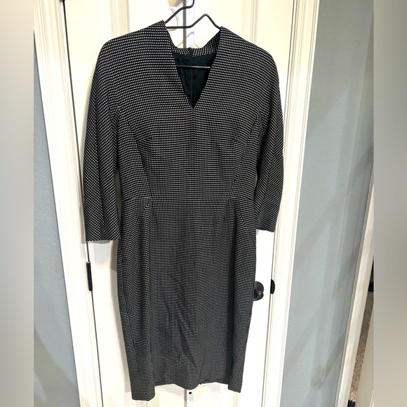 Escada Dresses & Skirts - Escada Black and White 3/4 Sleeve Dress Geometric Pattern Size 38